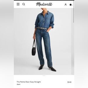 Madewell Women’s Dean Easy Straight Jean 25 petite